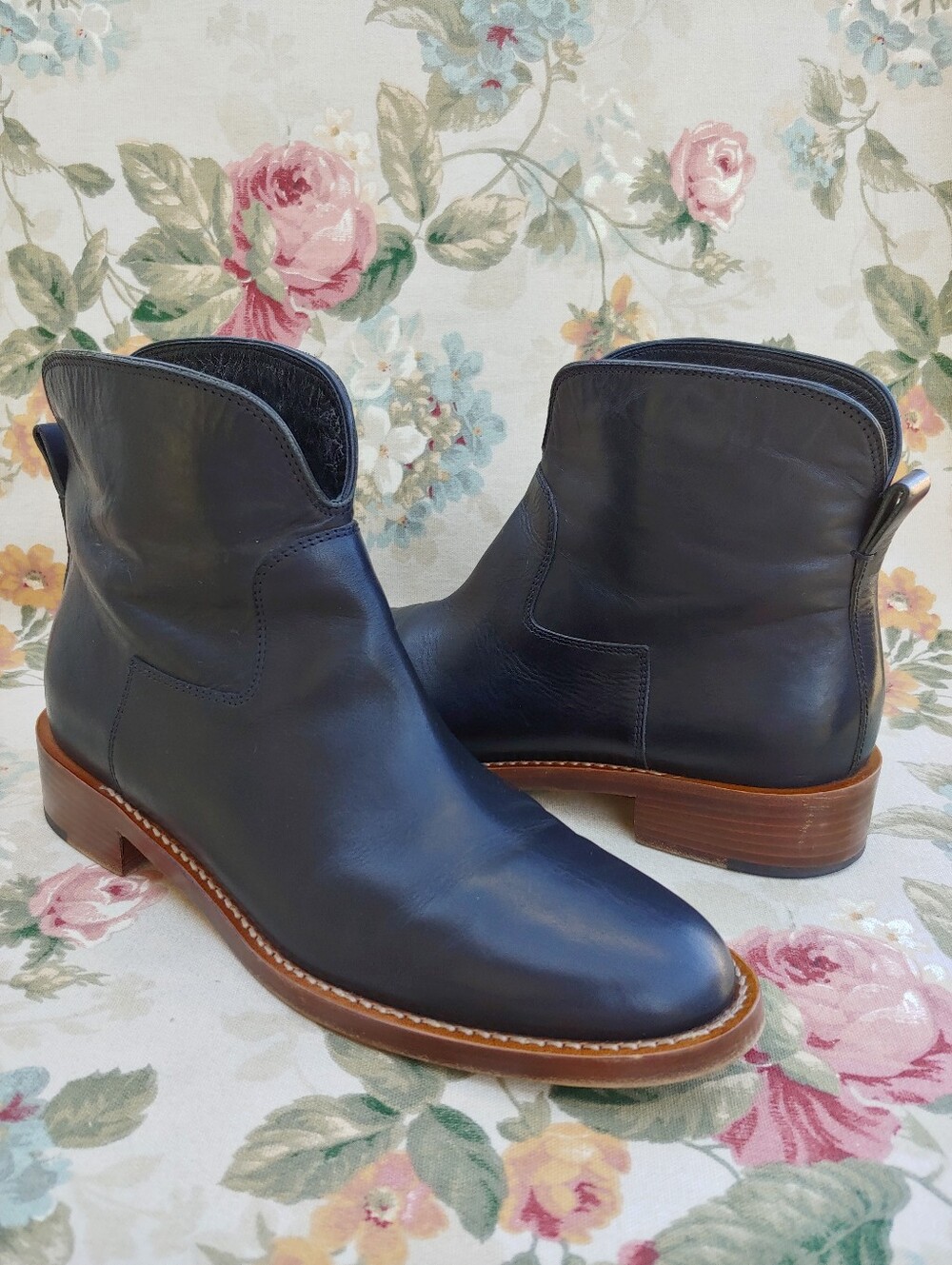 Via Spiga Baxter Women's Leather Ankle Boots in Black Size 8